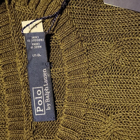 Polo Ralph Lauren Cable Knit Cotton Blend Crew Neck Sweater In Canopy Olive S - Picture 7 of 12